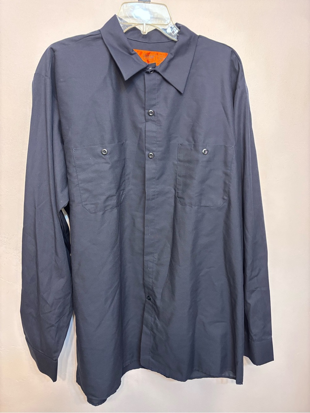 Red Kap Navy Blue Collared Button Up Long Sleeve Work Shirt Mens Size XL NWOT